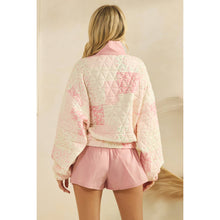 Load image into Gallery viewer, Textured Contrast printed Quarterzip Sweater

