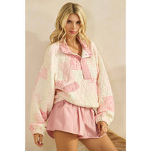 Load image into Gallery viewer, Textured Contrast printed Quarterzip Sweater
