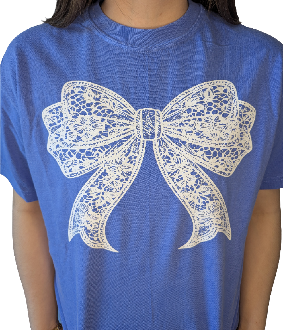 Lace Bow SS Crew
