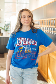 University of Kansas Jayhawk basketball crew tshirt